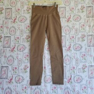 Good‎ American Women's High Waist Ribbed Athletic Yoga Copper Size 3/4